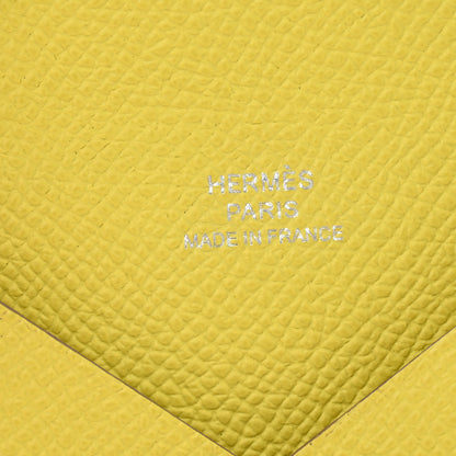 Hermes Epsom Calvi Card Case Lime 6 of 9