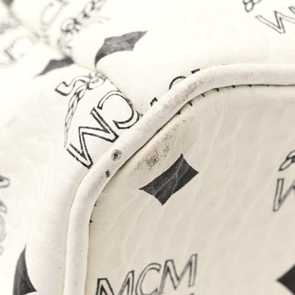 MCM Visetos Medium Side Studs Stark Backpack White 17 of 18