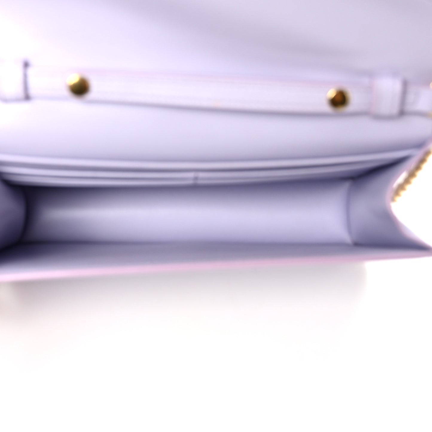 Shiny Calfskin Triomphe Margo Wallet on Chain Light Lavender