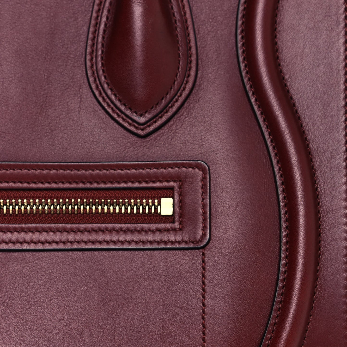 Smooth Calfskin Micro Luggage Burgundy