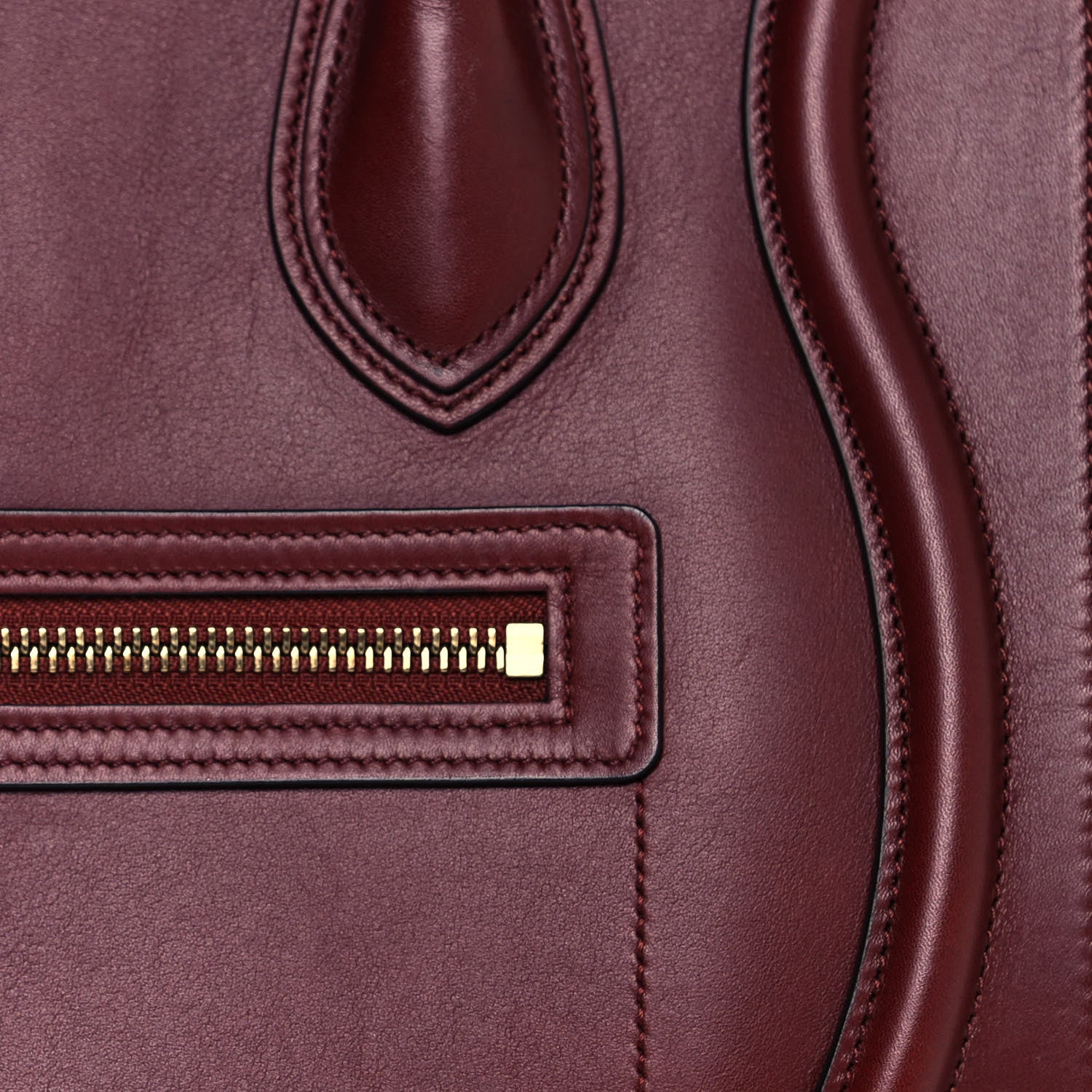 Celine Smooth Calfskin Micro Luggage Burgundy 6 of 14