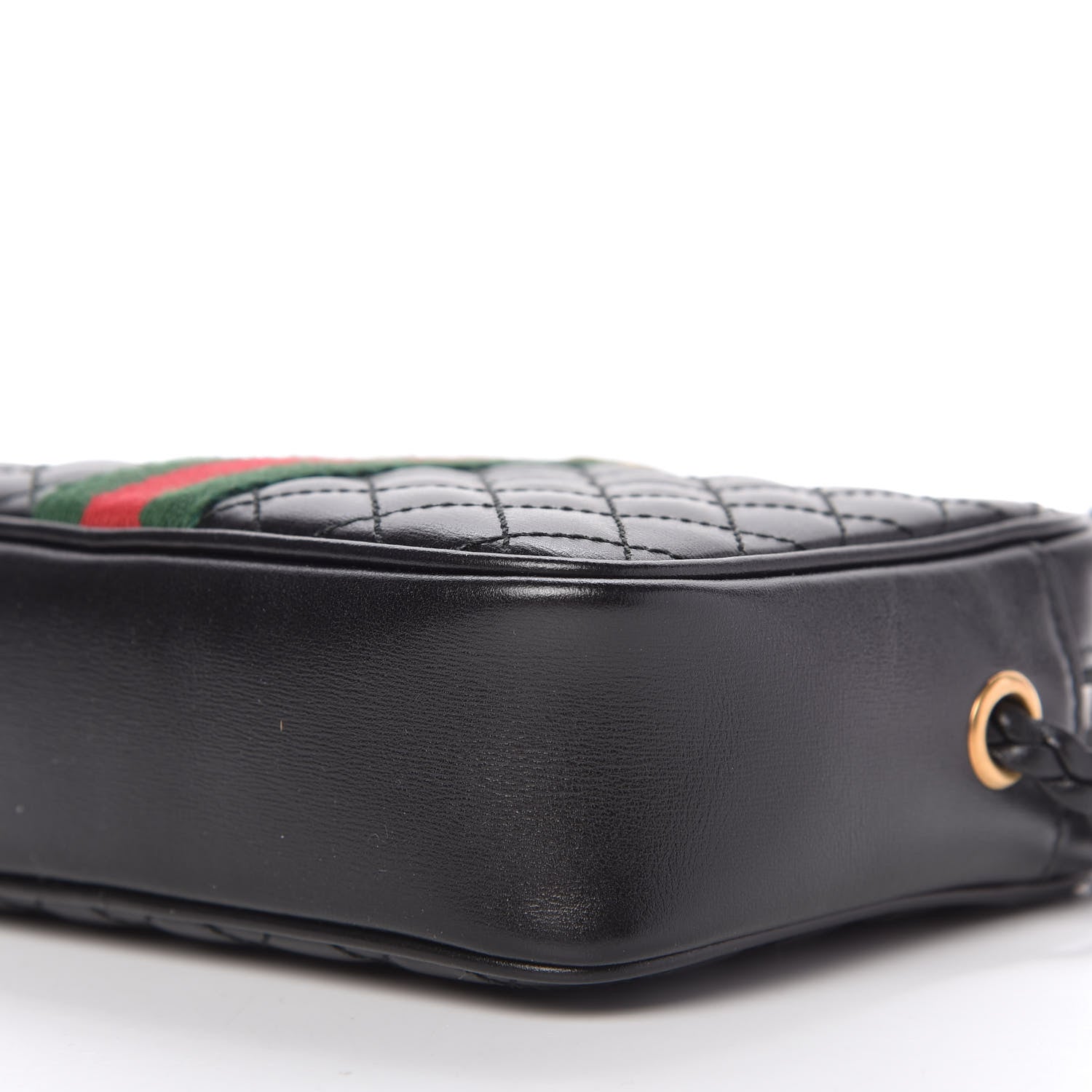 Gucci Calfskin Trapuntata Web Mini GG Shoulder Bag Black 7 of 12