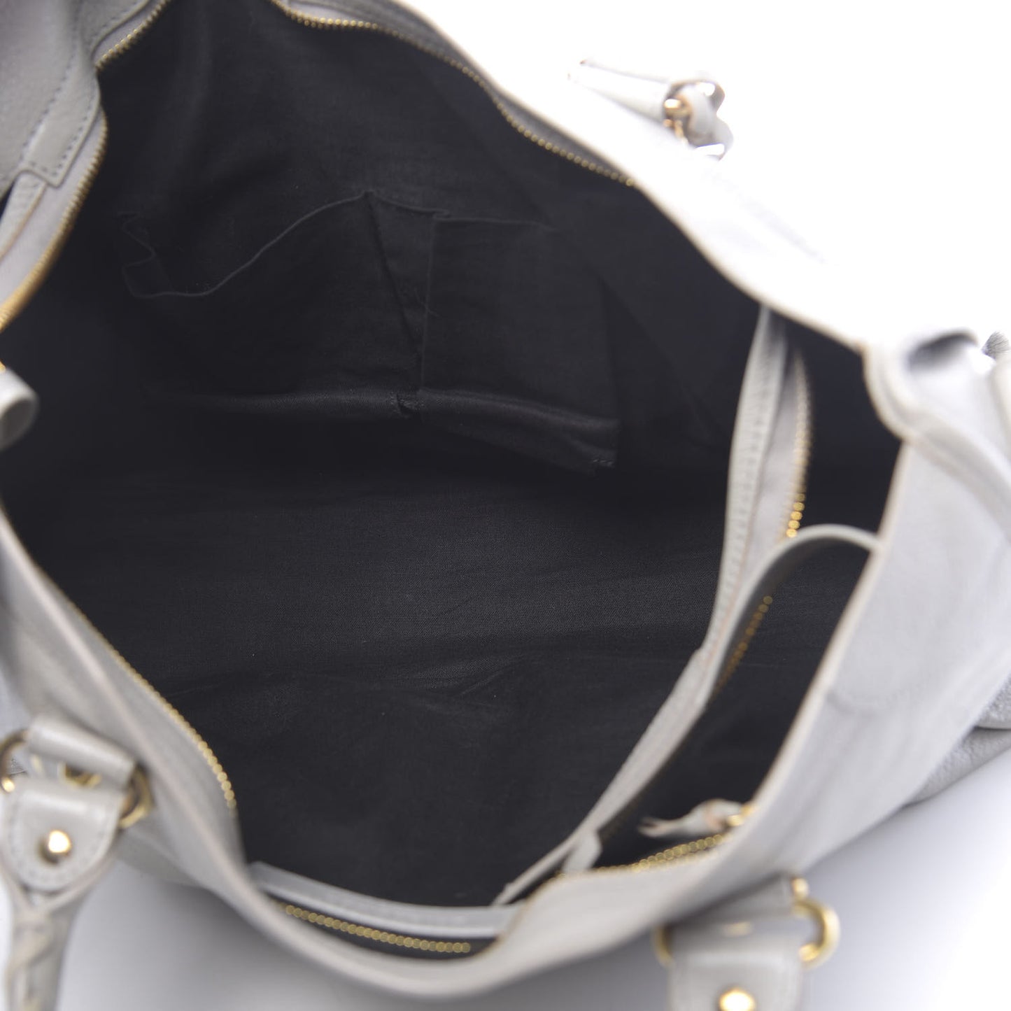 Chevre Gold Metallic Edge Hardware City Gris Glace