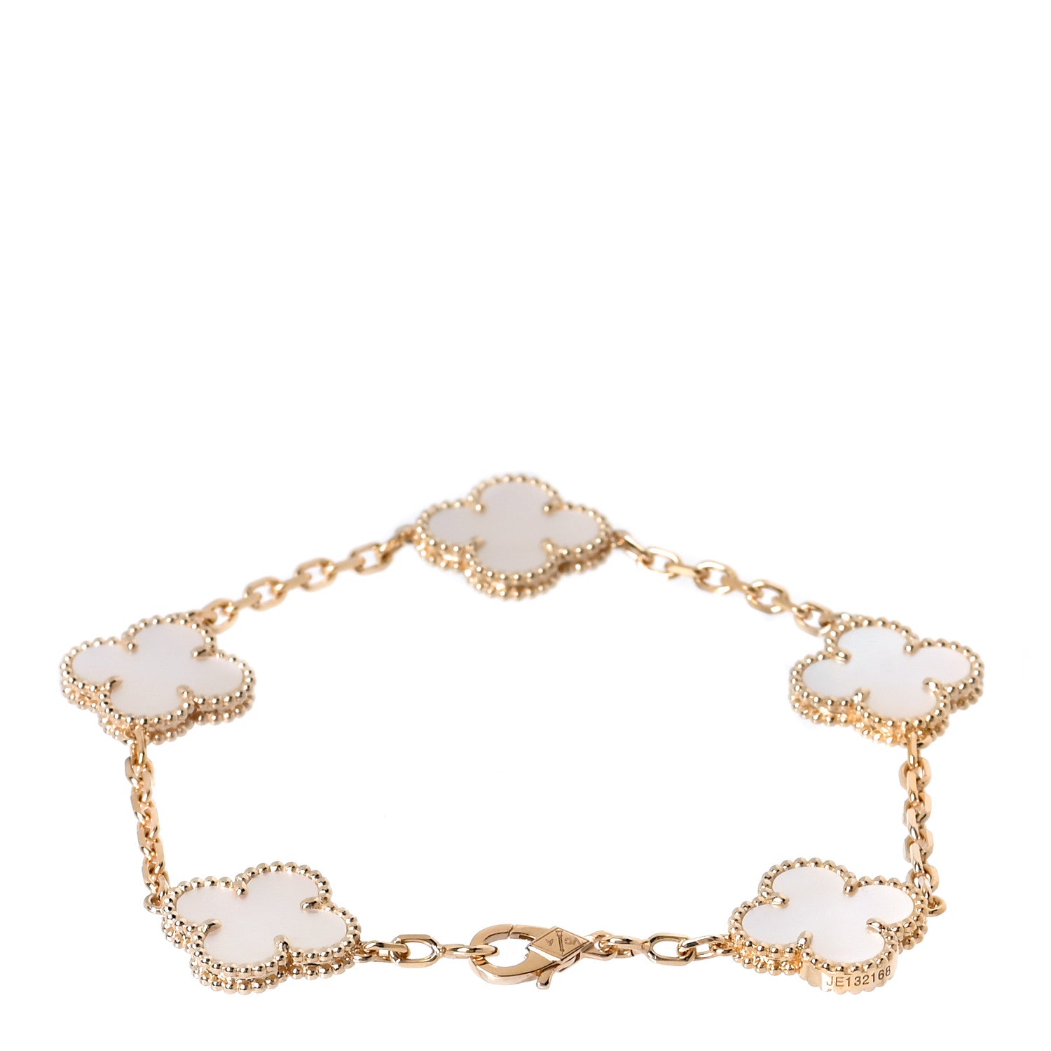 Van Cleef & Arpels 18K Yellow Gold Mother of Pearl 5 Motifs Vintage Alhambra Bracelet 3 of 7