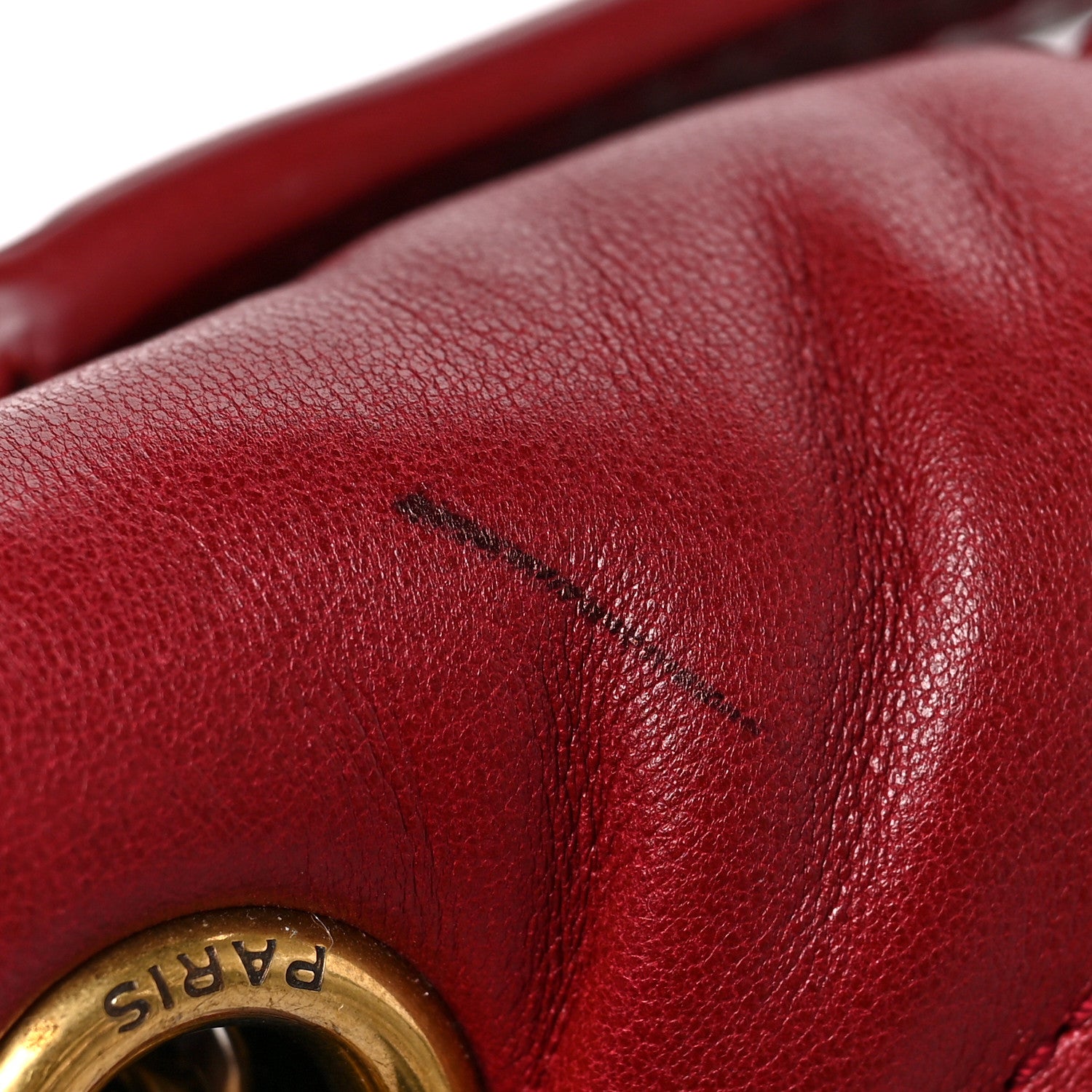 Saint Laurent Lambskin Quilted Small Loulou Puffer Monogram Chain Satchel Red 9 of 9