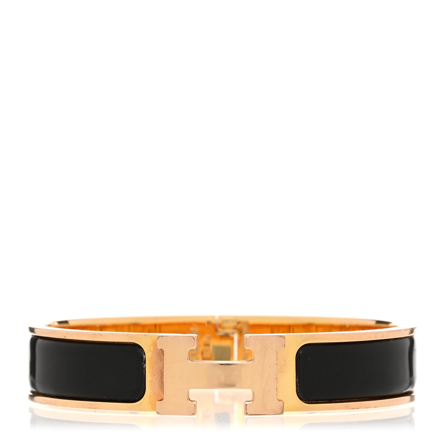 Enamel Narrow Clic Clac H Bracelet PM Black