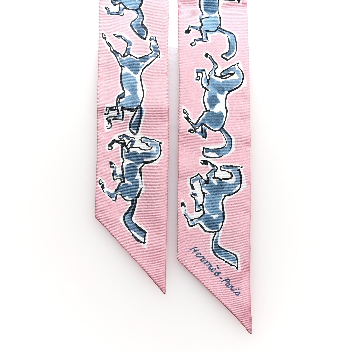 Silk Chevaux en Liberte Twilly Vieux Rose Bleu