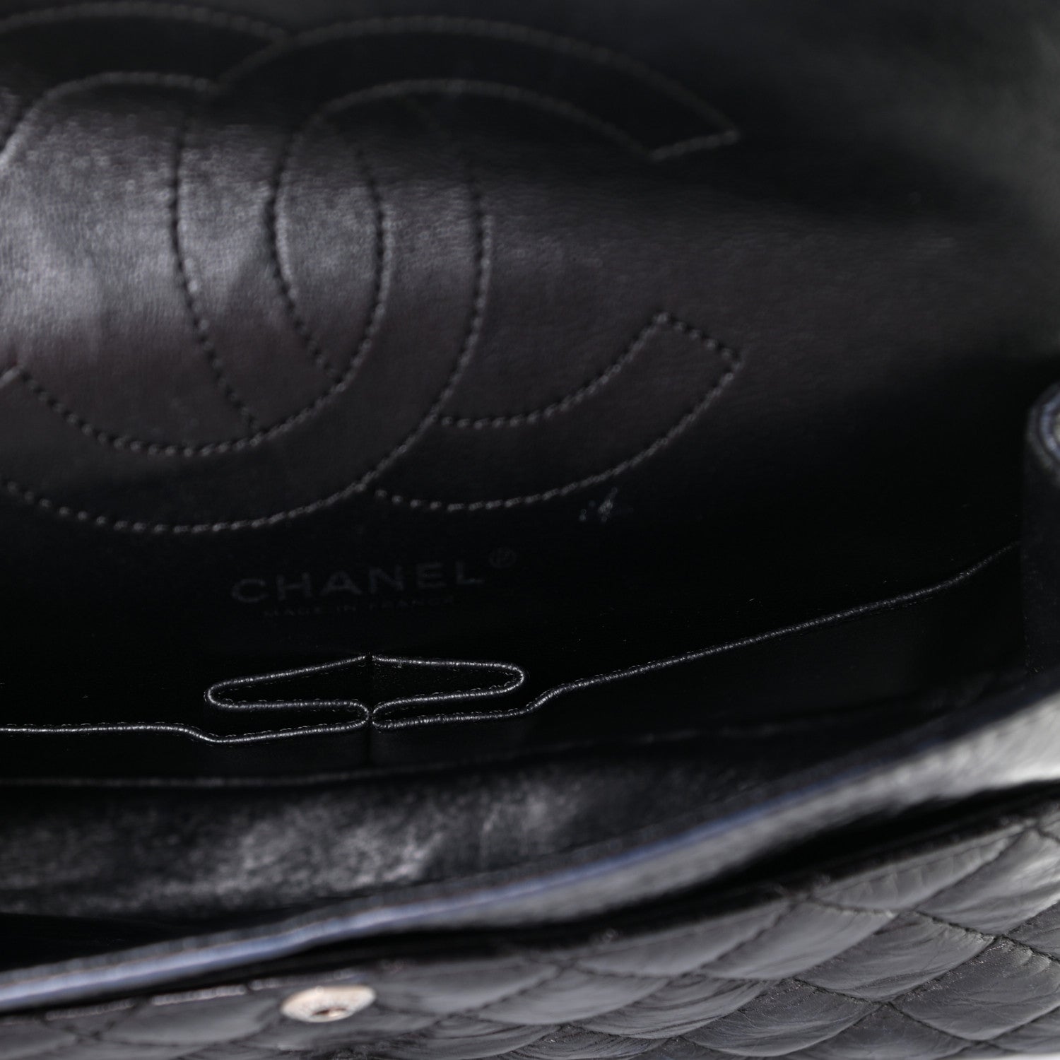 Chanel Glazed Aged Calfskin Quilted 2.55 Reissue 225 Flap So Black 7 of 7