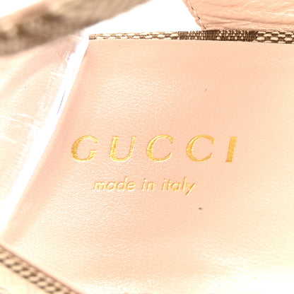Gucci Monogram Nappa Chalotte Horsebit Ankle Strap 75mm Flatform Sandals 39.5 Beige Ebony 8 of 9
