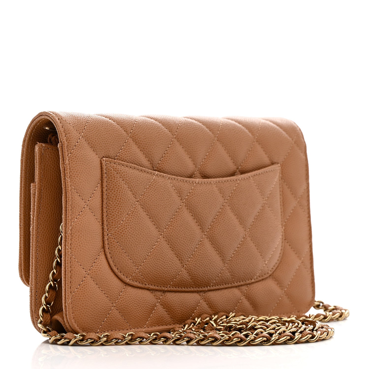 Chanel Caviar Quilted Wallet on Chain WOC Dark Beige 3 of 13