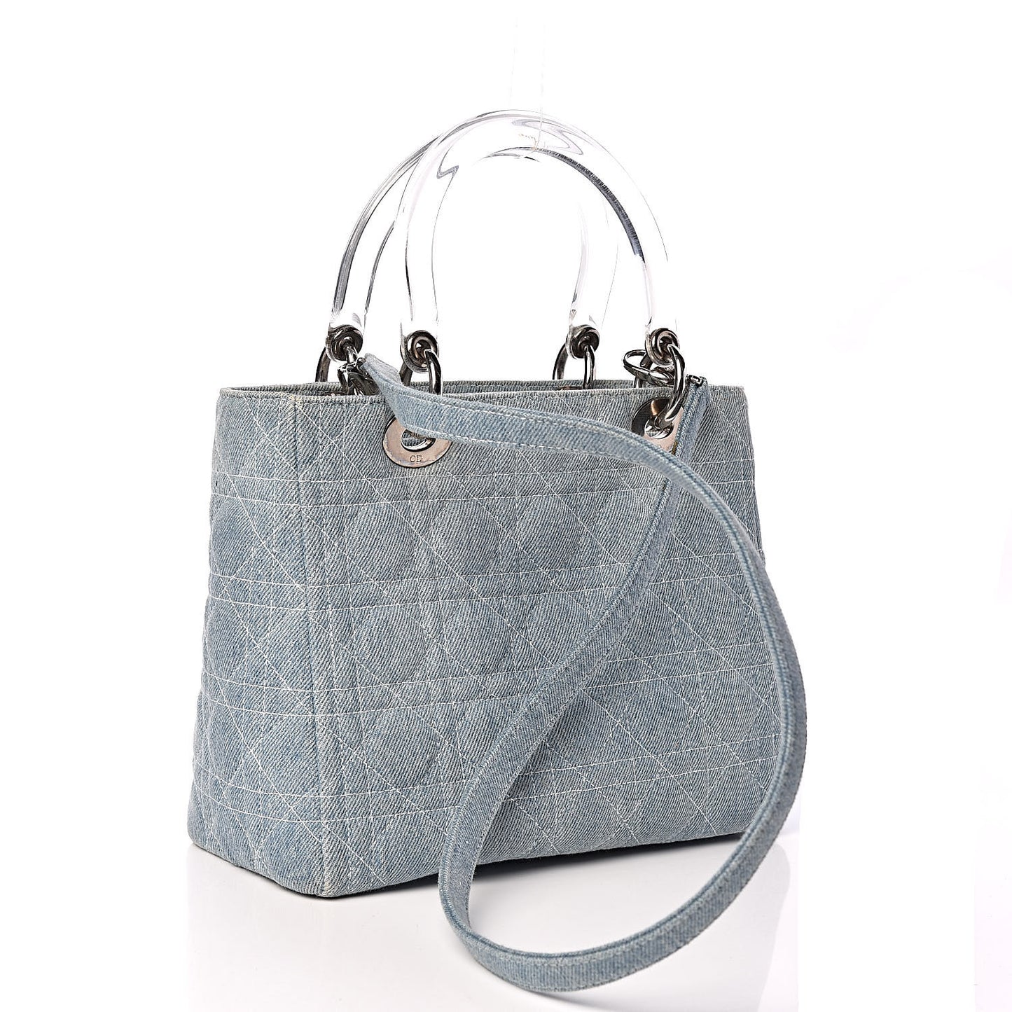 Denim Cannage Medium Lady Dior Blue