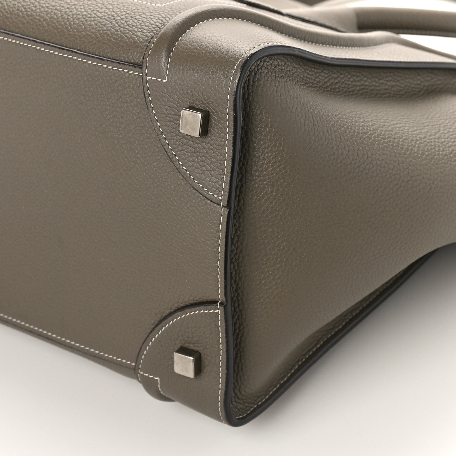 Celine Drummed Calfskin Mini Luggage Souris 8 of 9