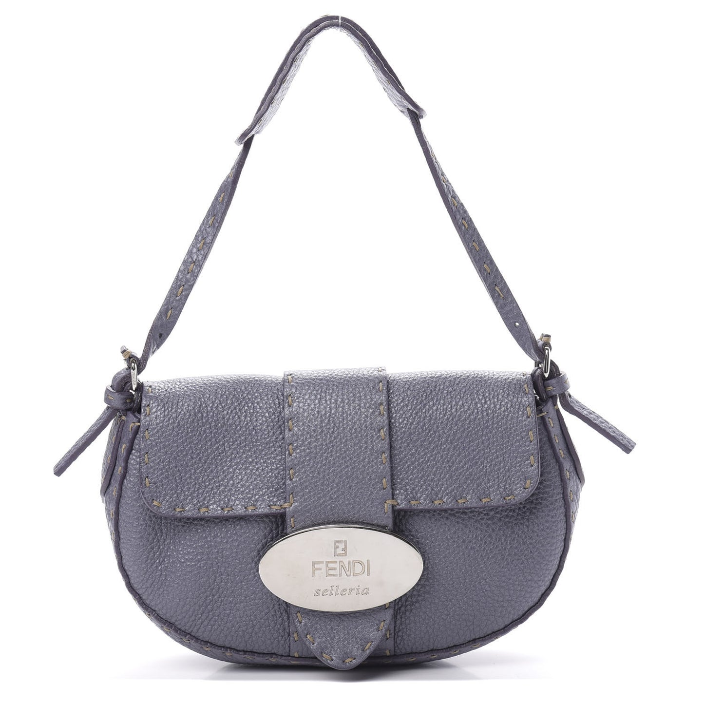 Calfskin Romano Selleria Mini Flap Bag Purple