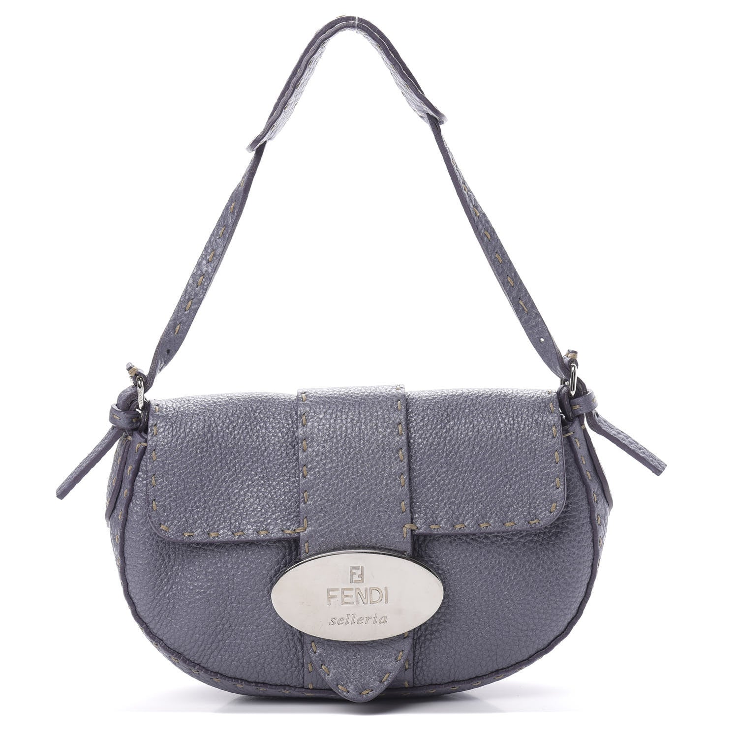 Fendi Calfskin Romano Selleria Mini Flap Bag Purple 1 of 13