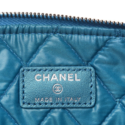Chanel Metallic Caviar Quilted Medium Boy Cosmetic Case Turquoise 6 of 7