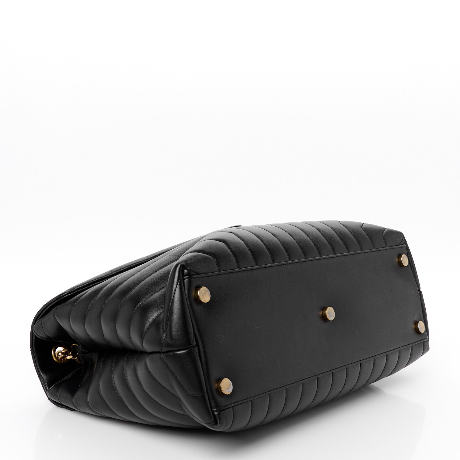 Saint Laurent Calfskin Y Quilted Monogram Large Loulou Chain Satchel Black 4 of 11