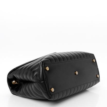 Saint Laurent Calfskin Y Quilted Monogram Large Loulou Chain Satchel Black 4 of 11