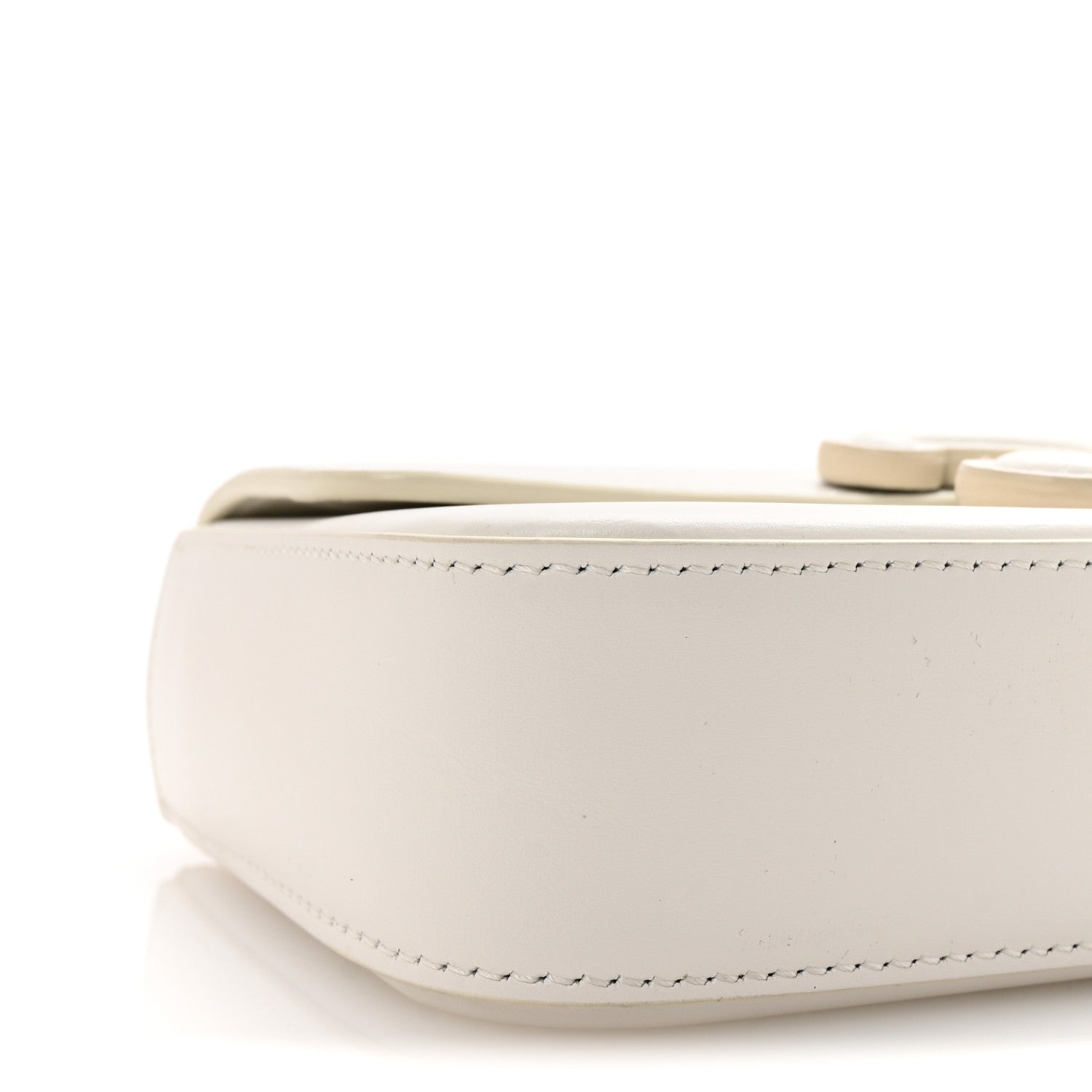 Celine Shiny Calfskin Cuir Triomphe Chain Shoulder Bag White 9 of 10