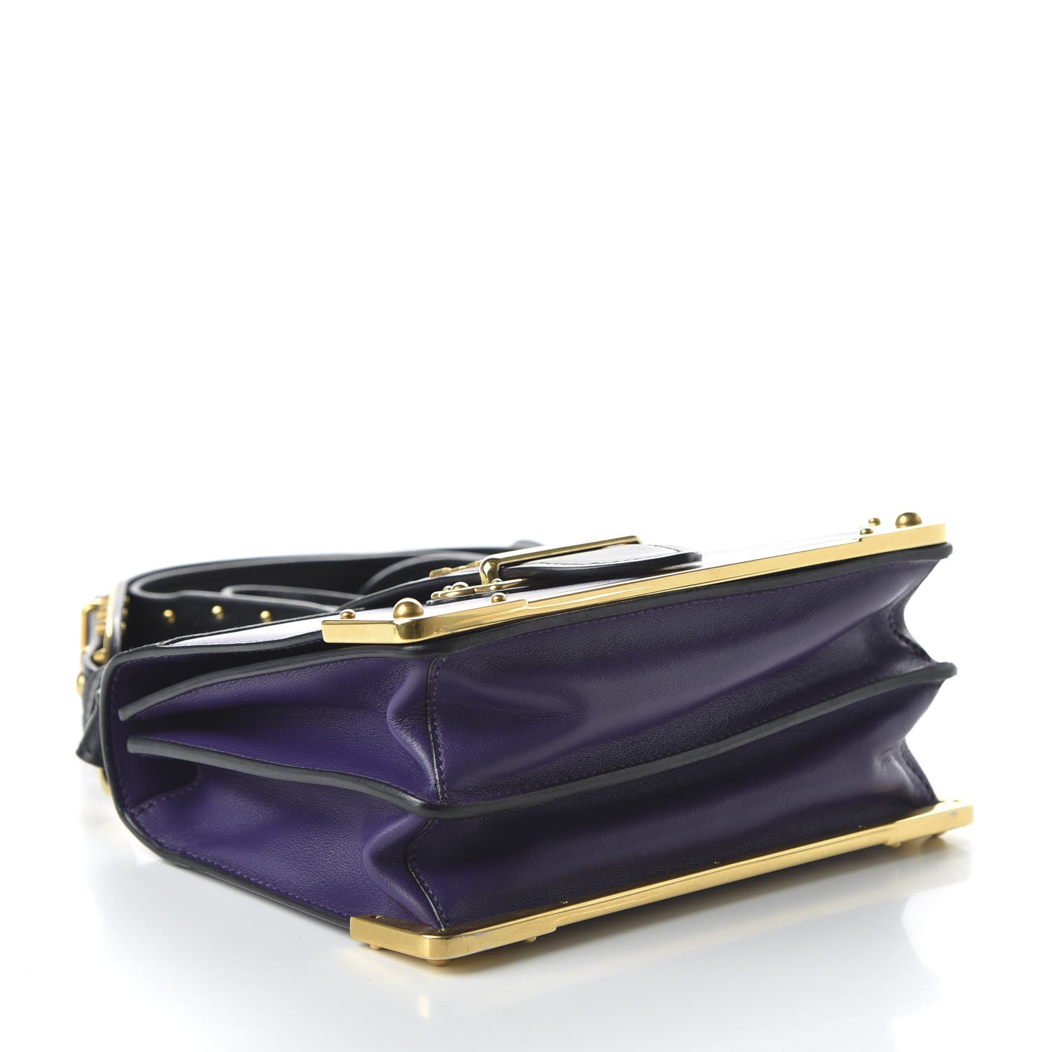 Prada City Calf Saffiano Cahier Bag Viola Black 4 of 9