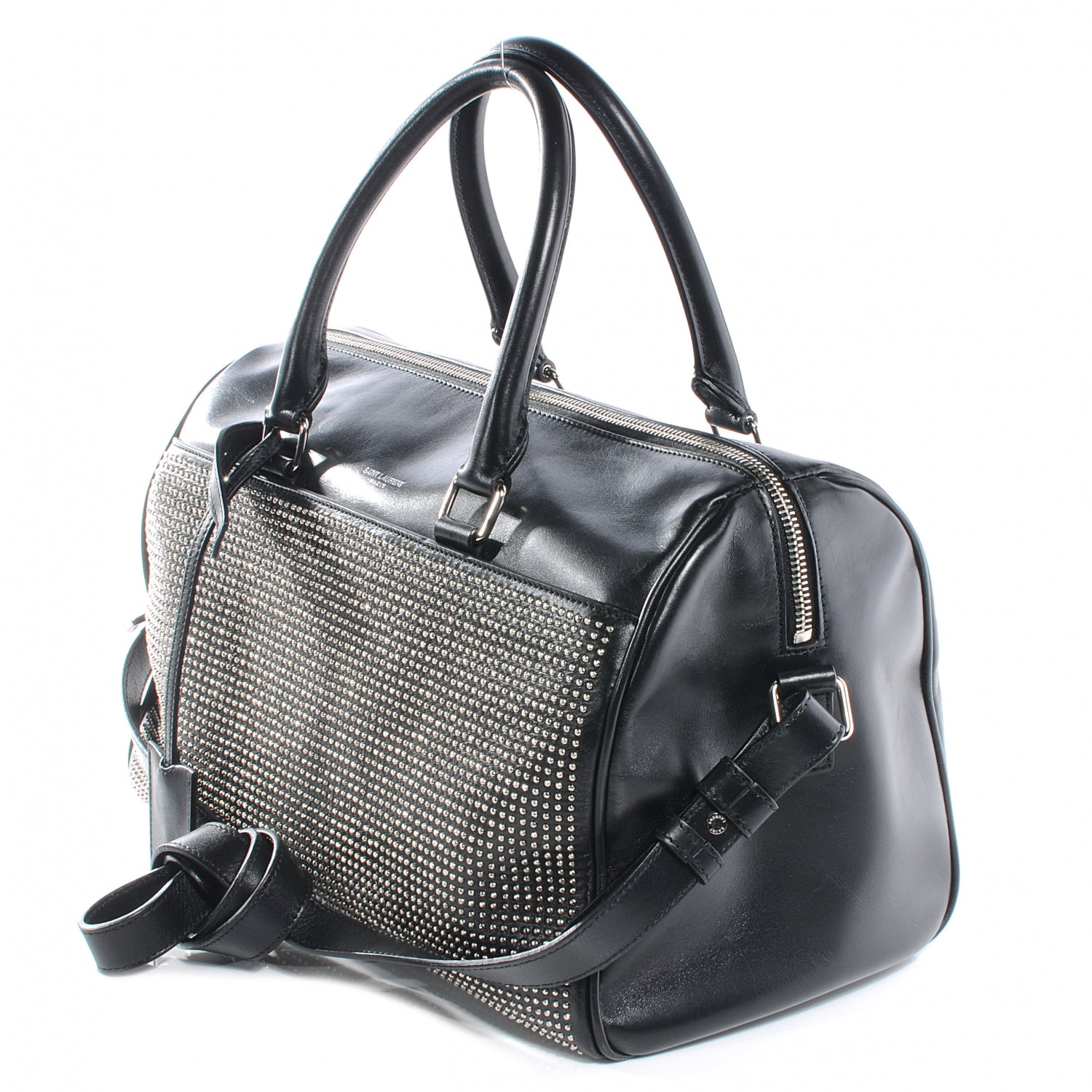 Saint Laurent Leather Studded Duffle 6 Black 7 of 9