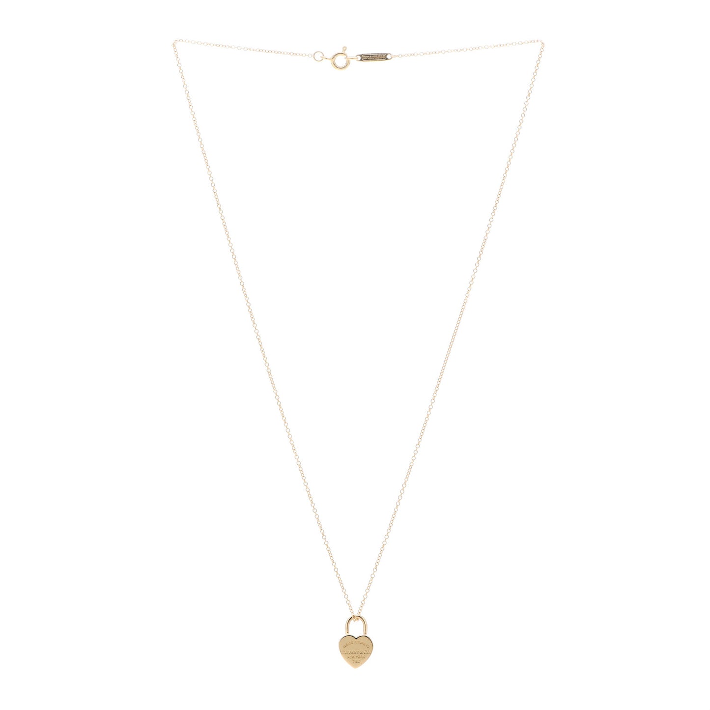 18K Yellow Gold Return to Tiffany Heart Lock Pendant Necklace