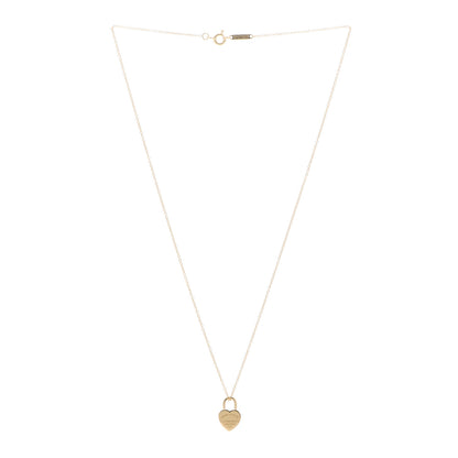 Tiffany 18K Yellow Gold Return to Tiffany Heart Lock Pendant Necklace 3 of 5