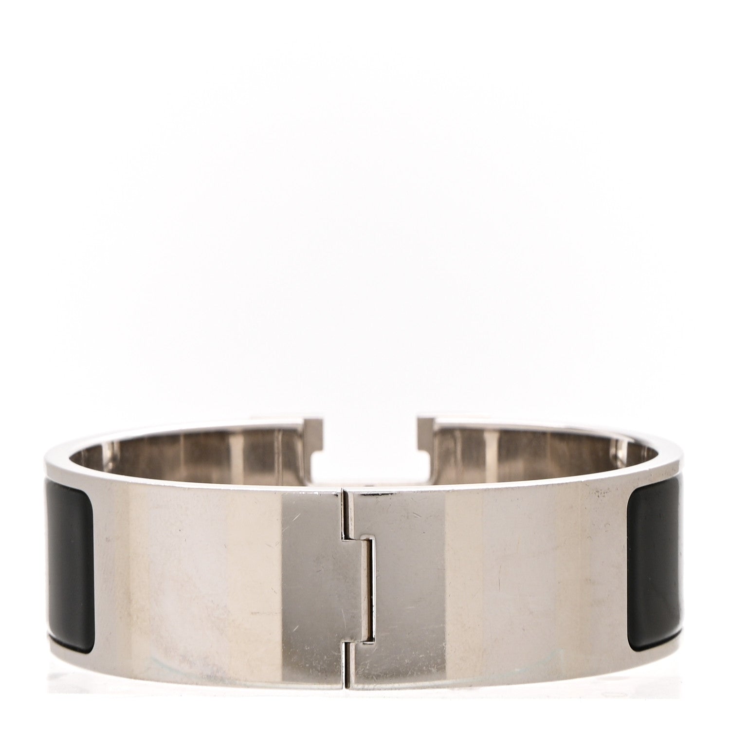 Hermes Enamel Wide Clic Clac H Bracelet GM Black 3 of 4
