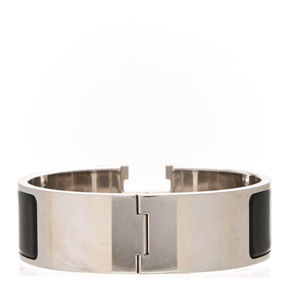 Hermes Enamel Wide Clic Clac H Bracelet GM Black 3 of 4