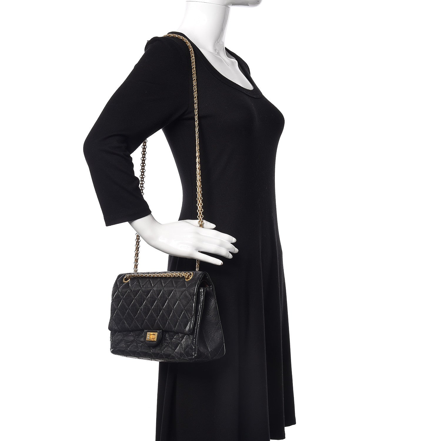 Chanel Aged Calfskin Quilted 2.55 Reissue 226 Flap Black 2 of 16