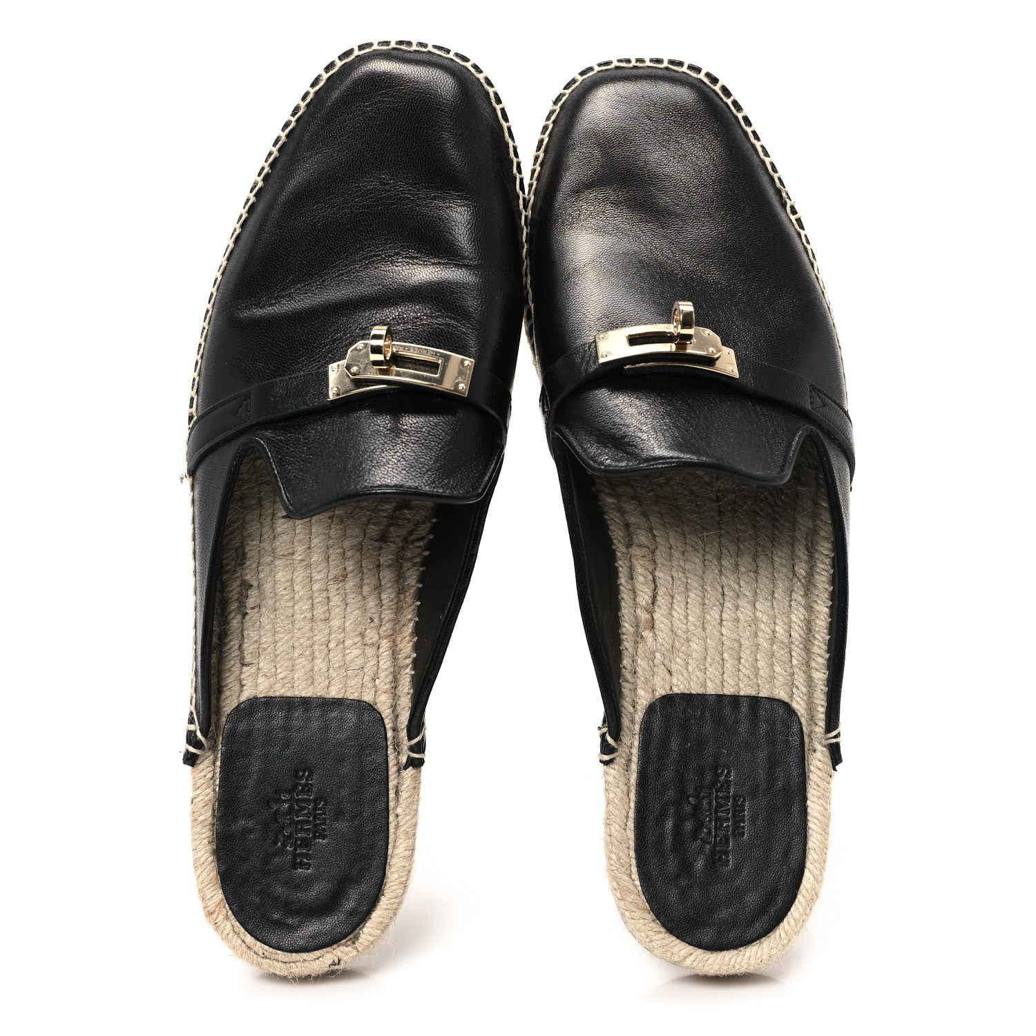 Hermes Goatskin Feria Espadrille 41 Black 2 of 10