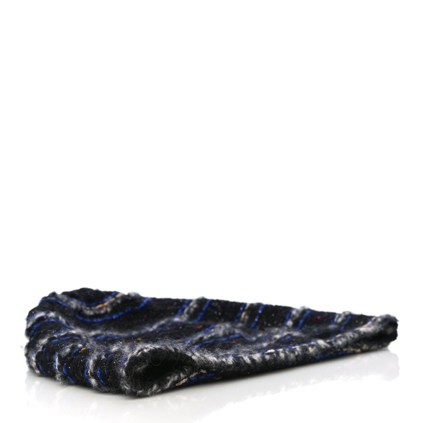 Wool Tweed Beanie Hat Black