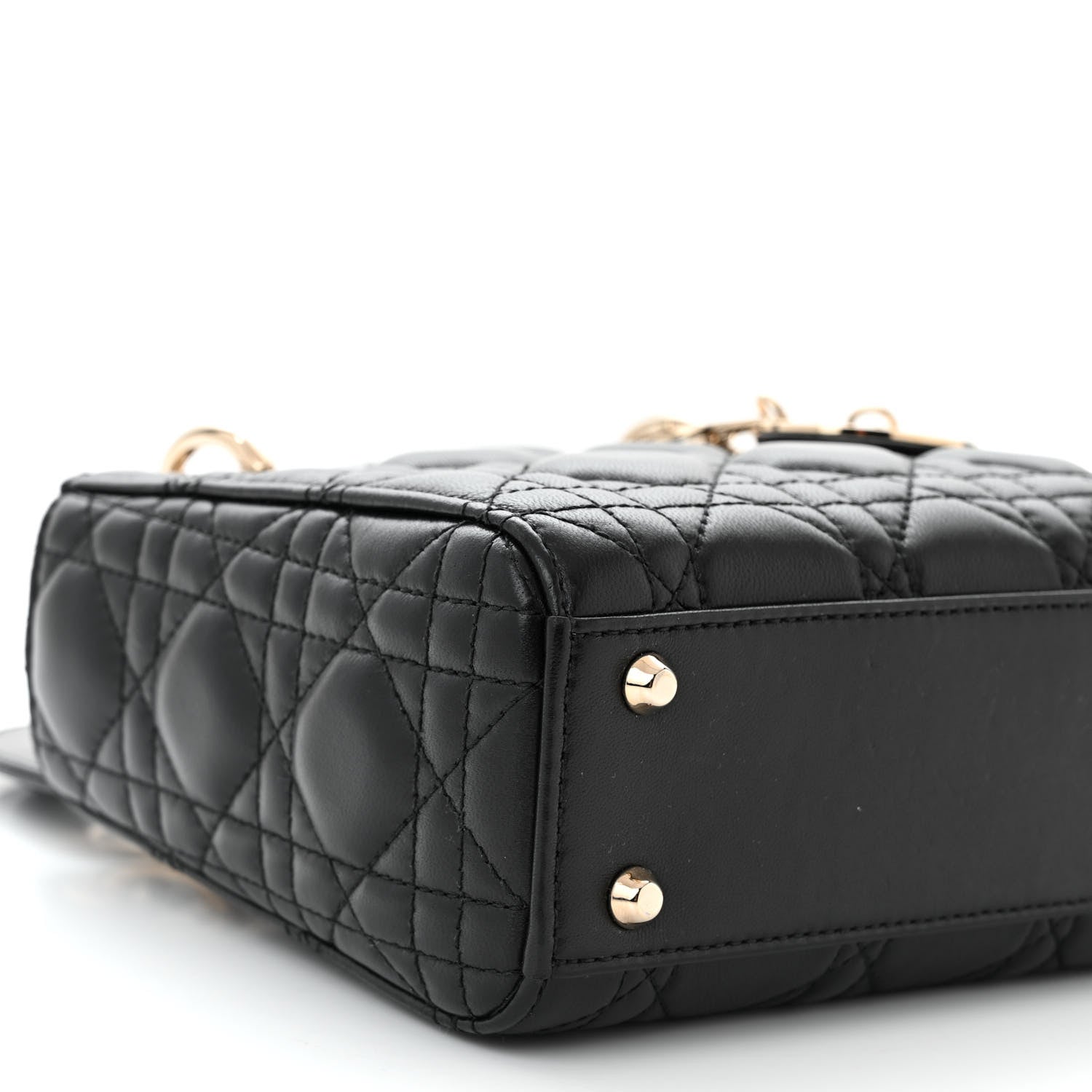 Christian Dior Lambskin Cannage Mini Lady Dior Black 9 of 11