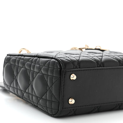 Christian Dior Lambskin Cannage Mini Lady Dior Black 9 of 11