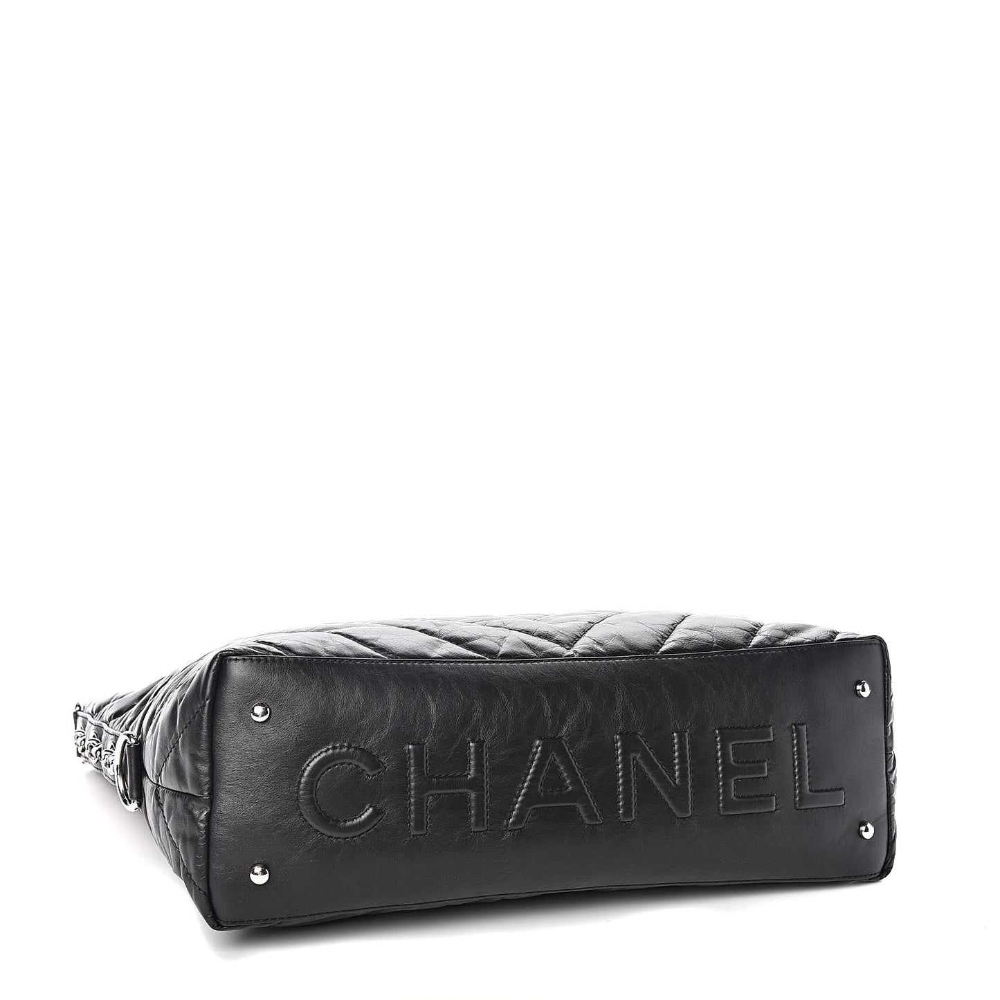 Aged Calfskin Chevron Small Big Bang Hobo Black