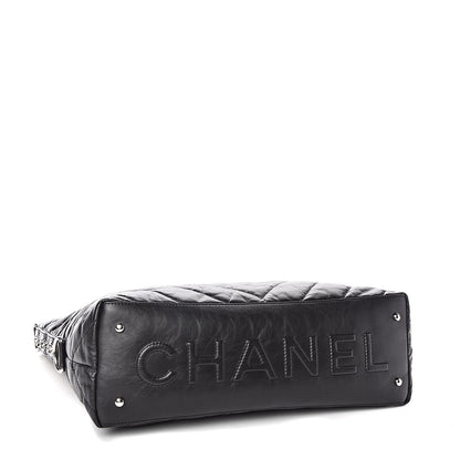 Chanel Aged Calfskin Chevron Small Big Bang Hobo Black 4 of 11