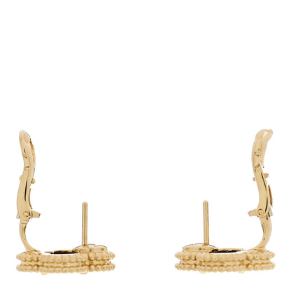 Van Cleef & Arpels 18K Yellow Gold Black Onyx Vintage Alhambra Earrings 3 of 5