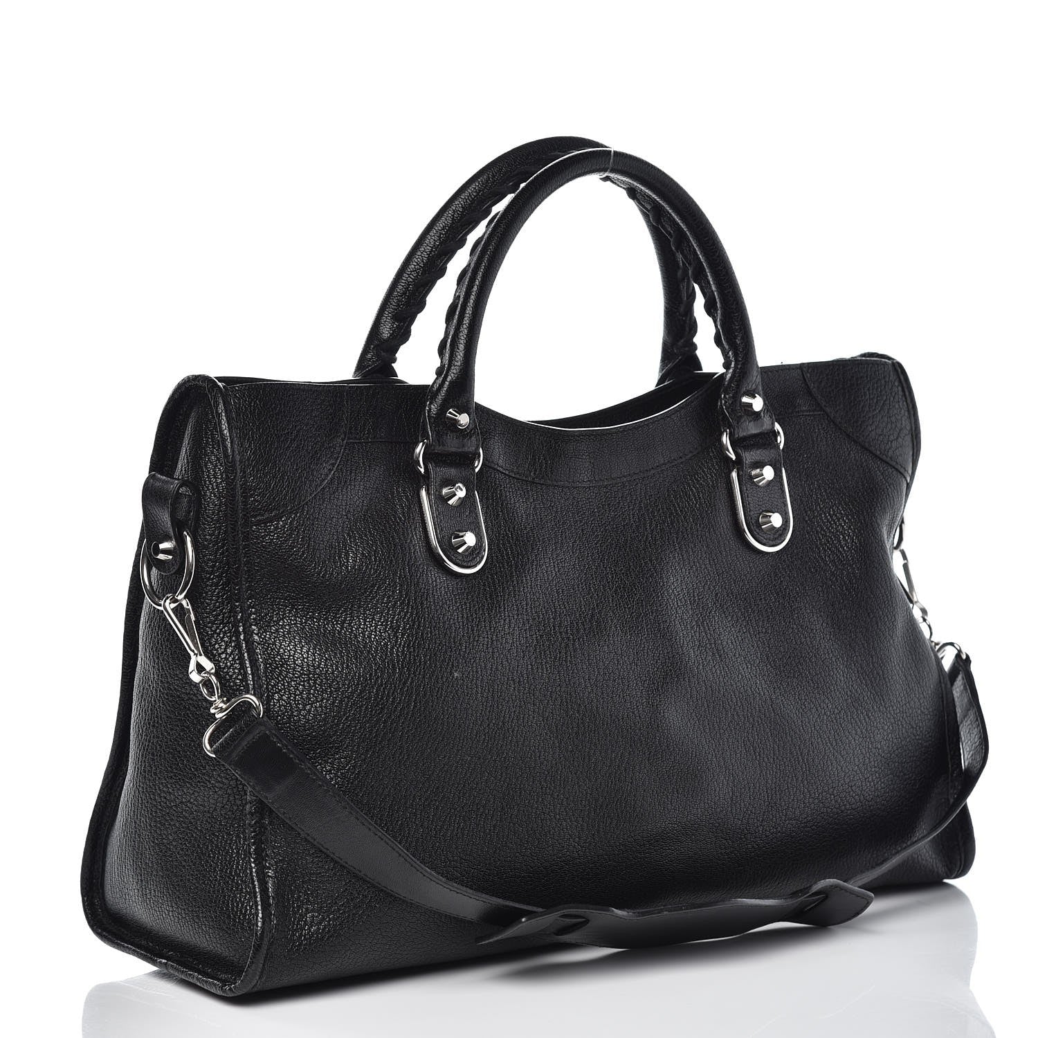 Balenciaga Chevre Silver Metallic Edge Hardware City Black 4 of 9