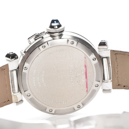 Cartier Stainless Steel Alligator Mother of Pearl 35mm Pasha C Automatic Watch 8 of 13