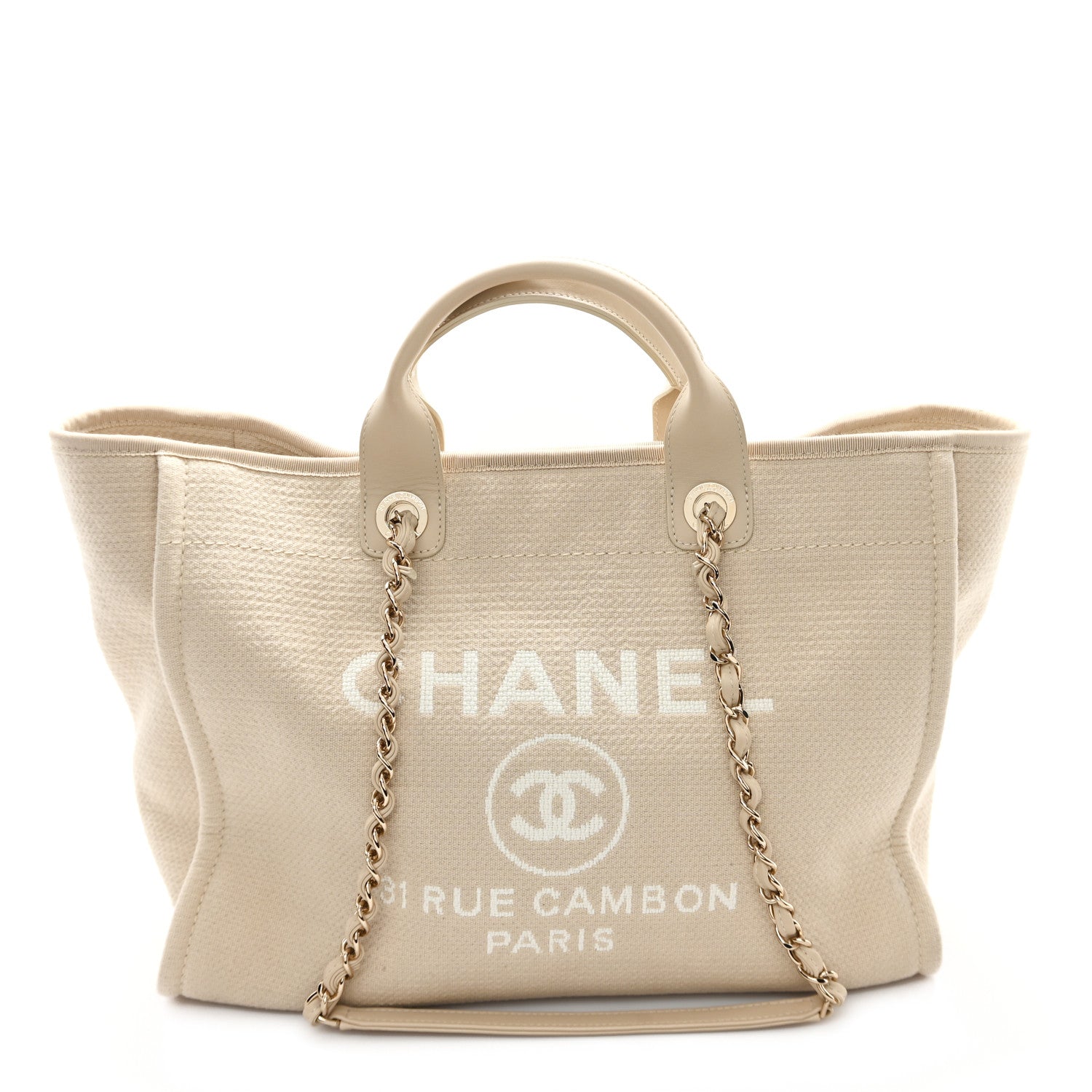 Chanel Mixed Fibers Medium Deauville Tote Beige 1 of 12