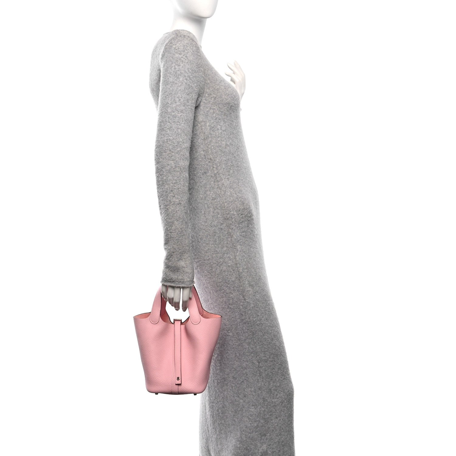 Hermes Taurillon Clemence Picotin Lock 18 PM Rose Sakura 2 of 11