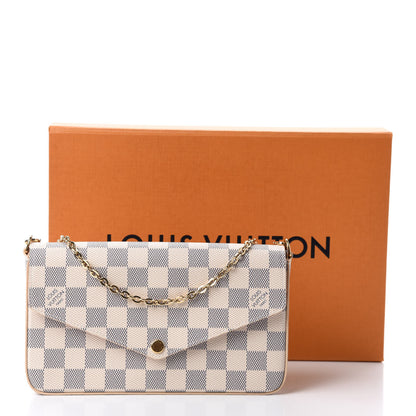 Louis Vuitton Damier Azur Pochette Felicie Chain Wallet Rose Ballerine 12 of 12