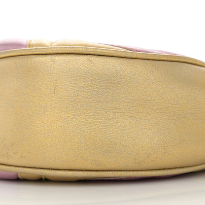 Gucci Metallic Nappa Matelasse Heart Mini GG Marmont Round Shoulder Bag Oro Vecchio Rosa 10 of 12