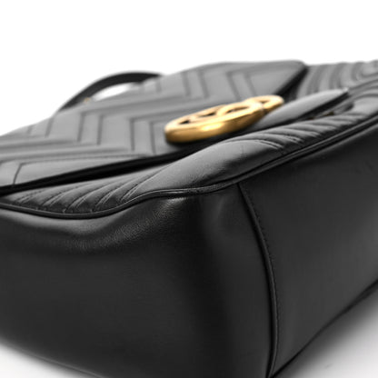 Gucci Calfskin Matelasse Large GG Marmont Shoulder Bag Black 11 of 12
