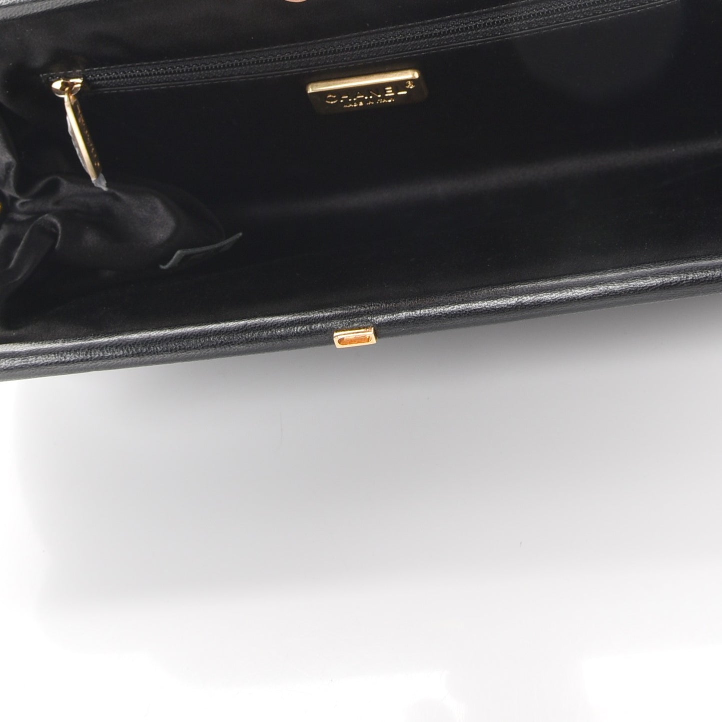 Lambskin Stitched Timeless Clutch Black
