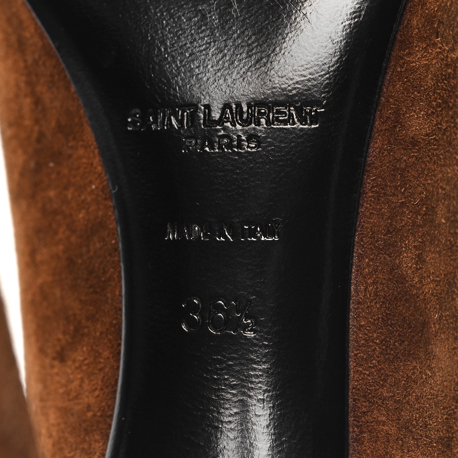 Saint Laurent Suede Zoe 105 Pump 36.5 Caramel 8 of 9