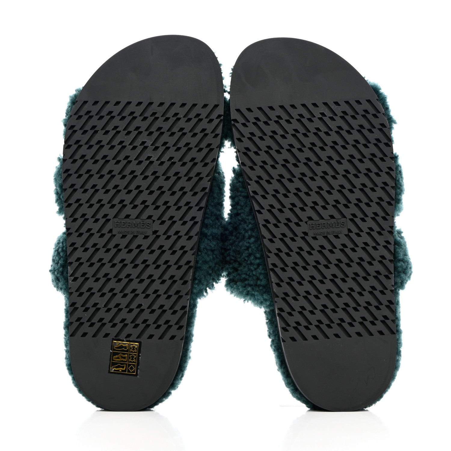 Hermes Woolskin Womens Chypre Sandals 38 Vert Anglais 5 of 10