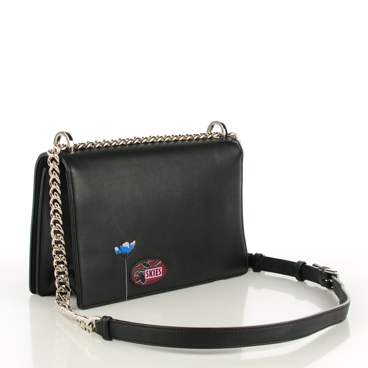 Calfskin Paradise Diorama Flap Bag Black