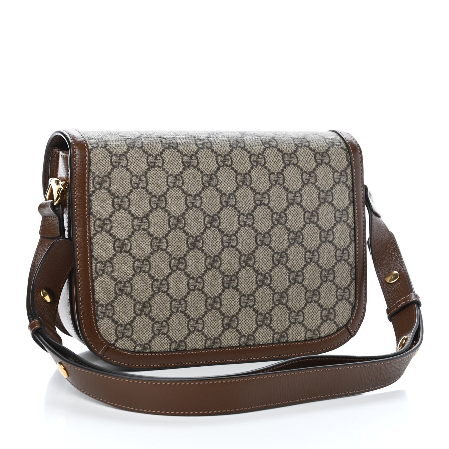 GG Supreme Monogram Horsebit 1955 Shoulder Bag Beige Brown Sugar