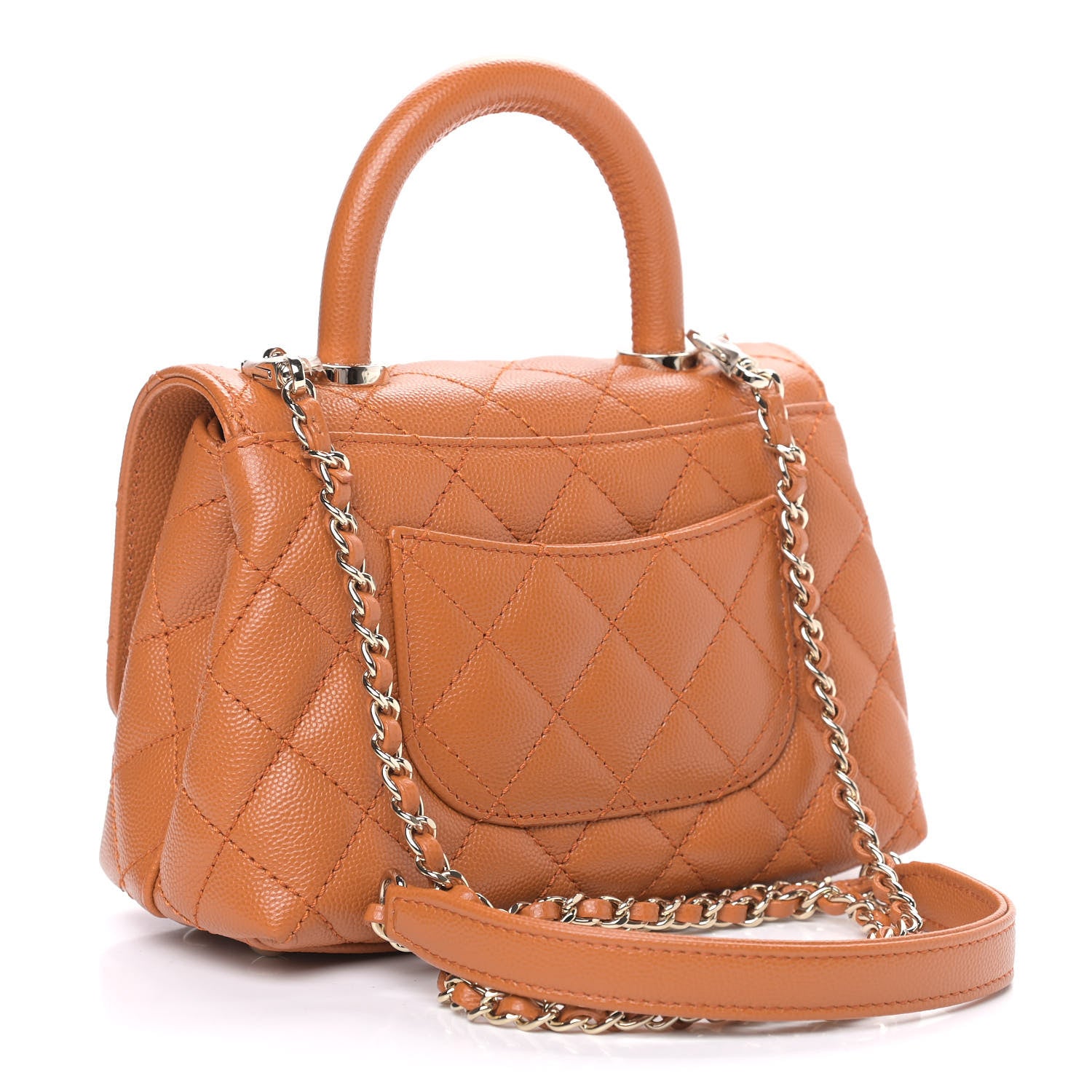 Chanel Caviar Quilted Extra Mini Coco Handle Flap Light Brown 2 of 8