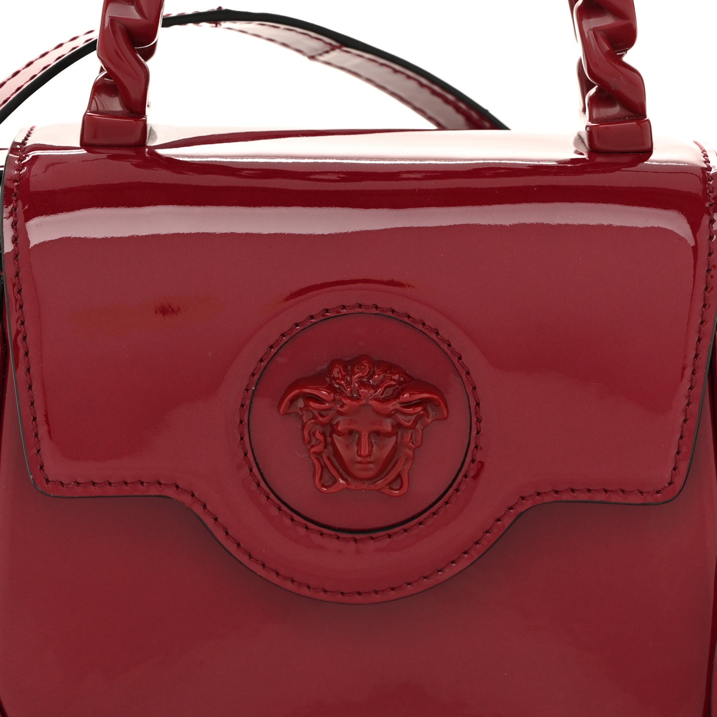 Patent Mini La Medusa Bag Claret